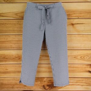 Joe B by Joe Benbasset Cropped Pants High Rise Pockets Womens L Black Checks Bow